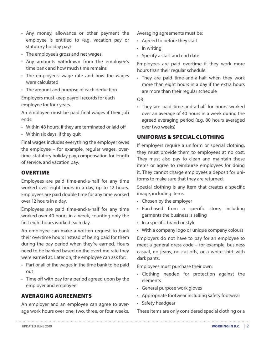 Working In Bc Infosheet